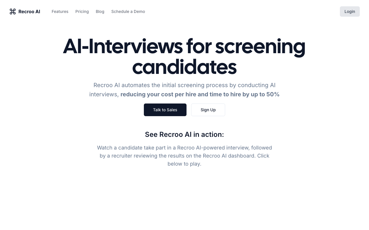 Recroo AI - End-to-end AI Interviewing App