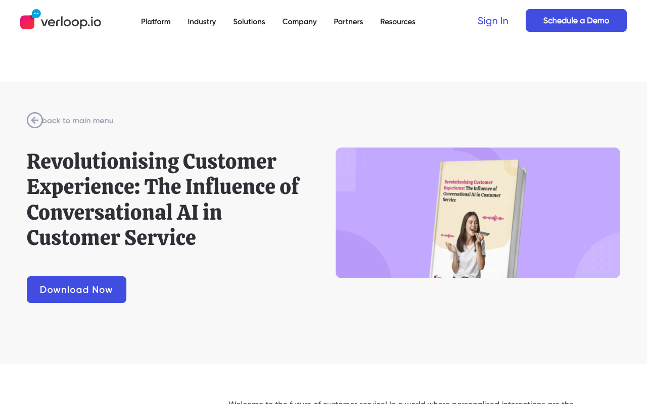 Revolutionise Customer Support with AI - Verloop.io eBook