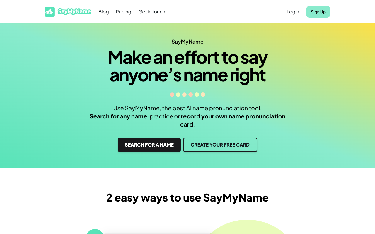 SayMyName AI Search - Say goodbye to the awkward hello