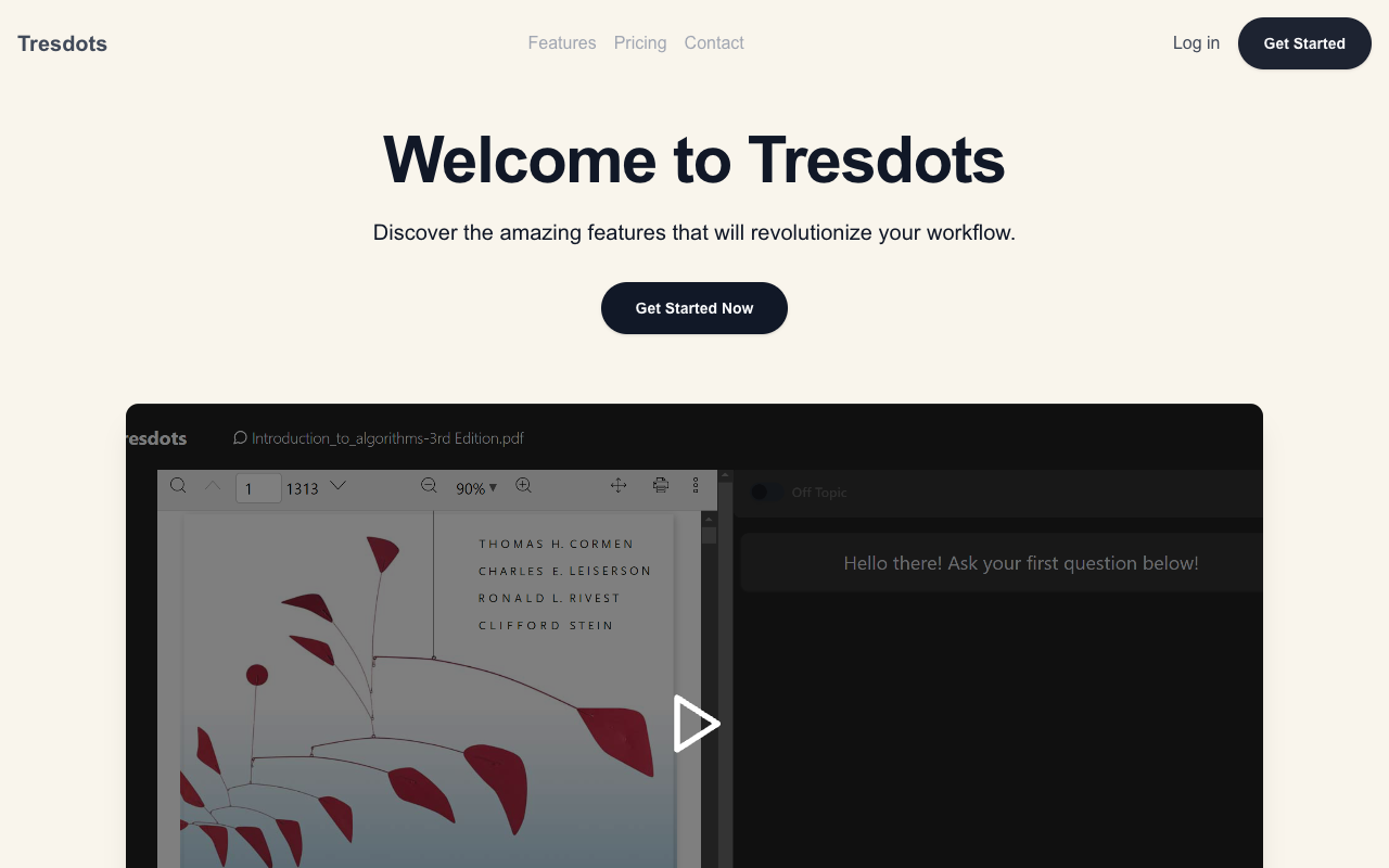 tresdotsAI - Revolutionizing Video Search with AI Chat AI Video Search