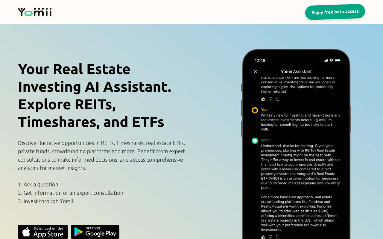 Yomii.app - Your Real Estate Investing AI Assistant