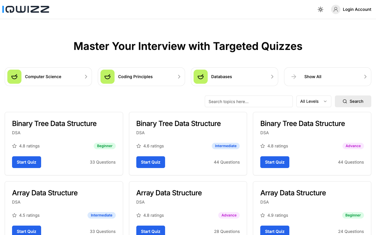 IQWIZZ - Quiz Your Way to the Top