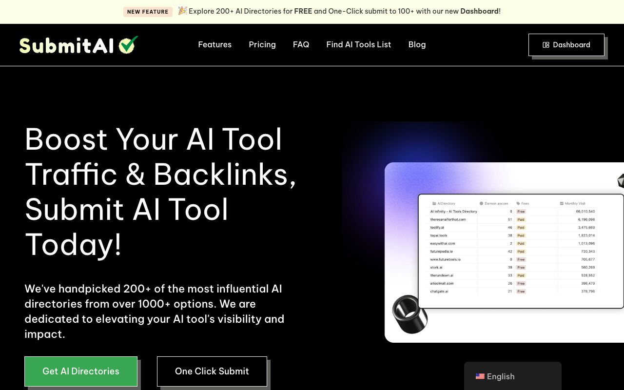 SubmitAI - Boost Your AI Tool SEO – Submit and Succeed!