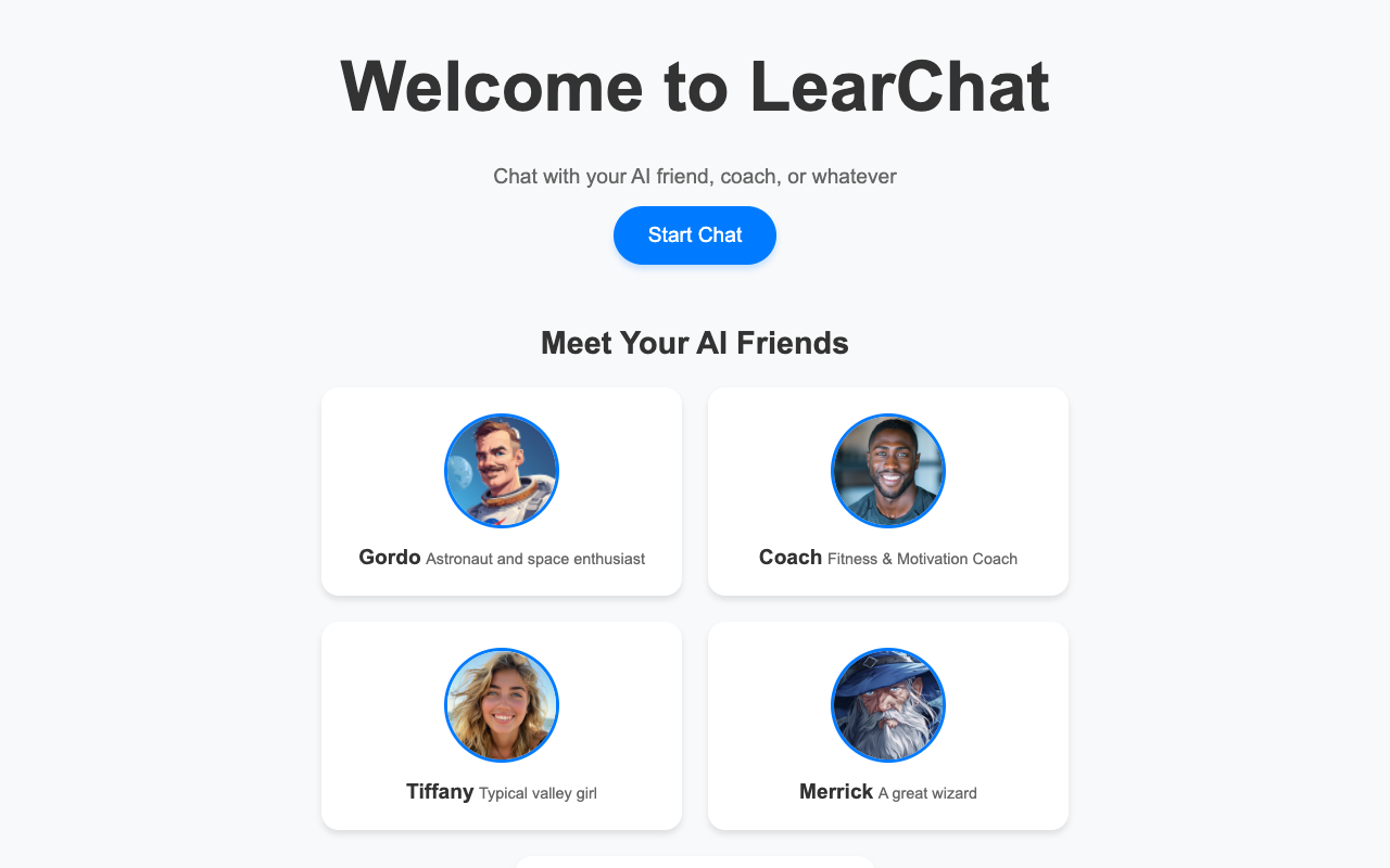 LearChat - Chat with AI Coach, Friend, Wizard, or Anything!