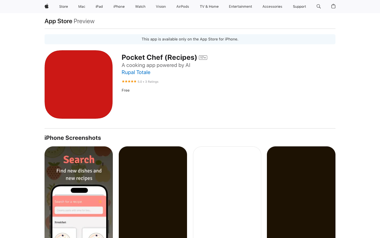 Pocket Chef - A cooking app powered by AI. Find, save, prep and cook