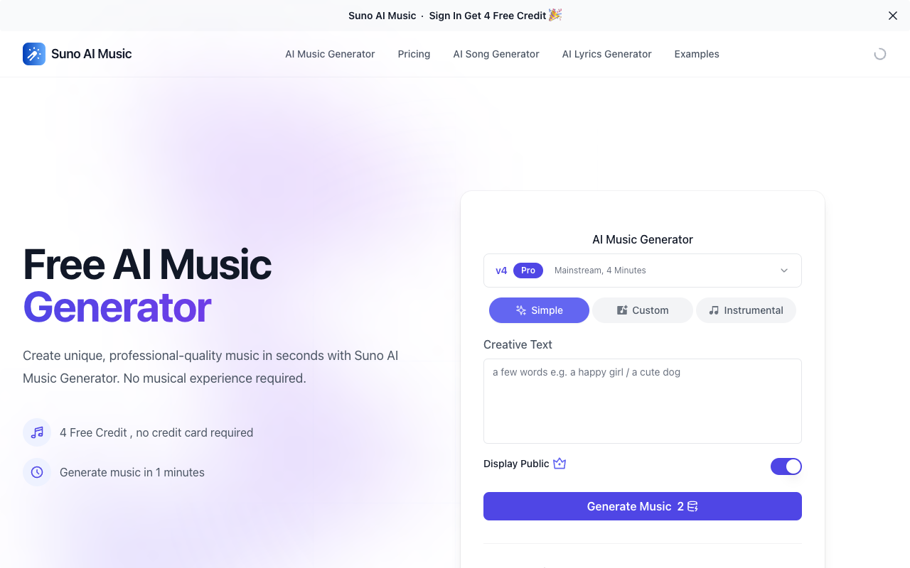 Suno AI Music - Generate AI-powered music for free