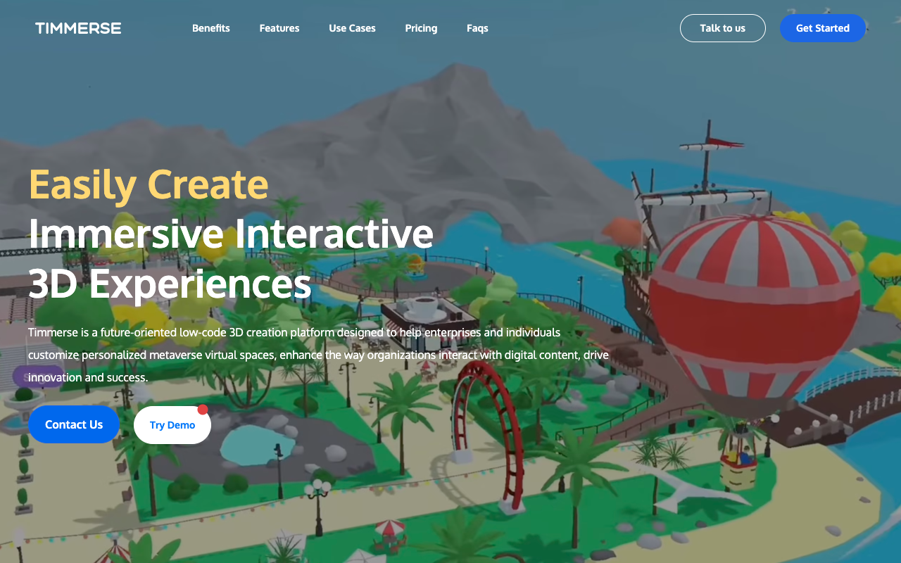 Timmerse - Customizable 3D immersive worlds for work and fun