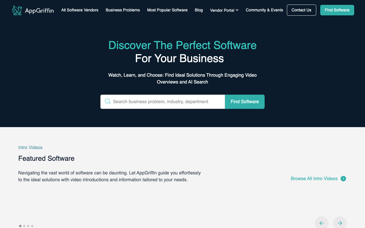 AppGriffin - Find the best software through video and AI AI Video Software