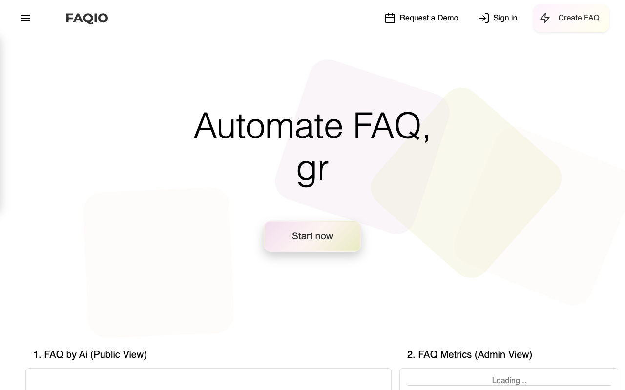 FAQio - Automated Trackable AI FAQ (Frequently Asked Questions)