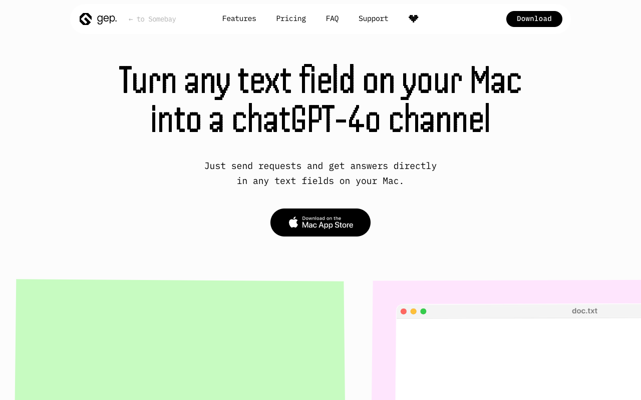 Gepchat - Transform any text field on your Mac into a chatGPT-4o channel
