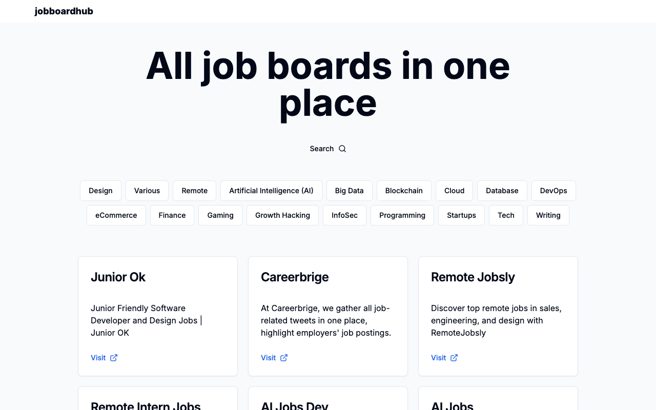 Jobboardhub - Explore the Best Job Boards for Remote, Design, and AI Jobs