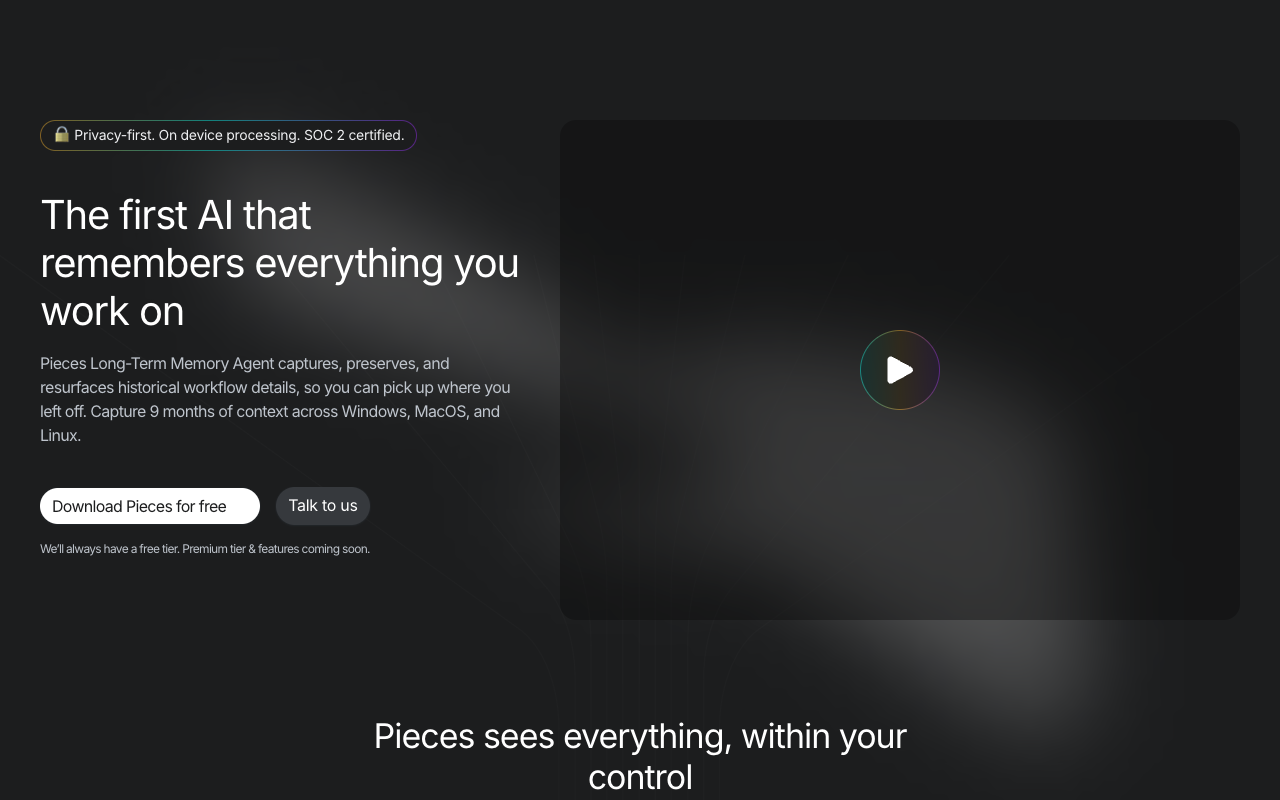 Pieces Copilot+ - Your On-Device AI Assistant for Enhanced Productivity