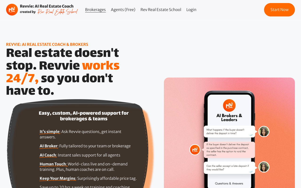Revvie: AI Real Estate Coach & Brokers - AI Real Estate Coach & Brokers