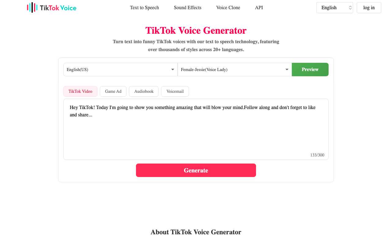 TikTok Voice - Free Text to Speech Online