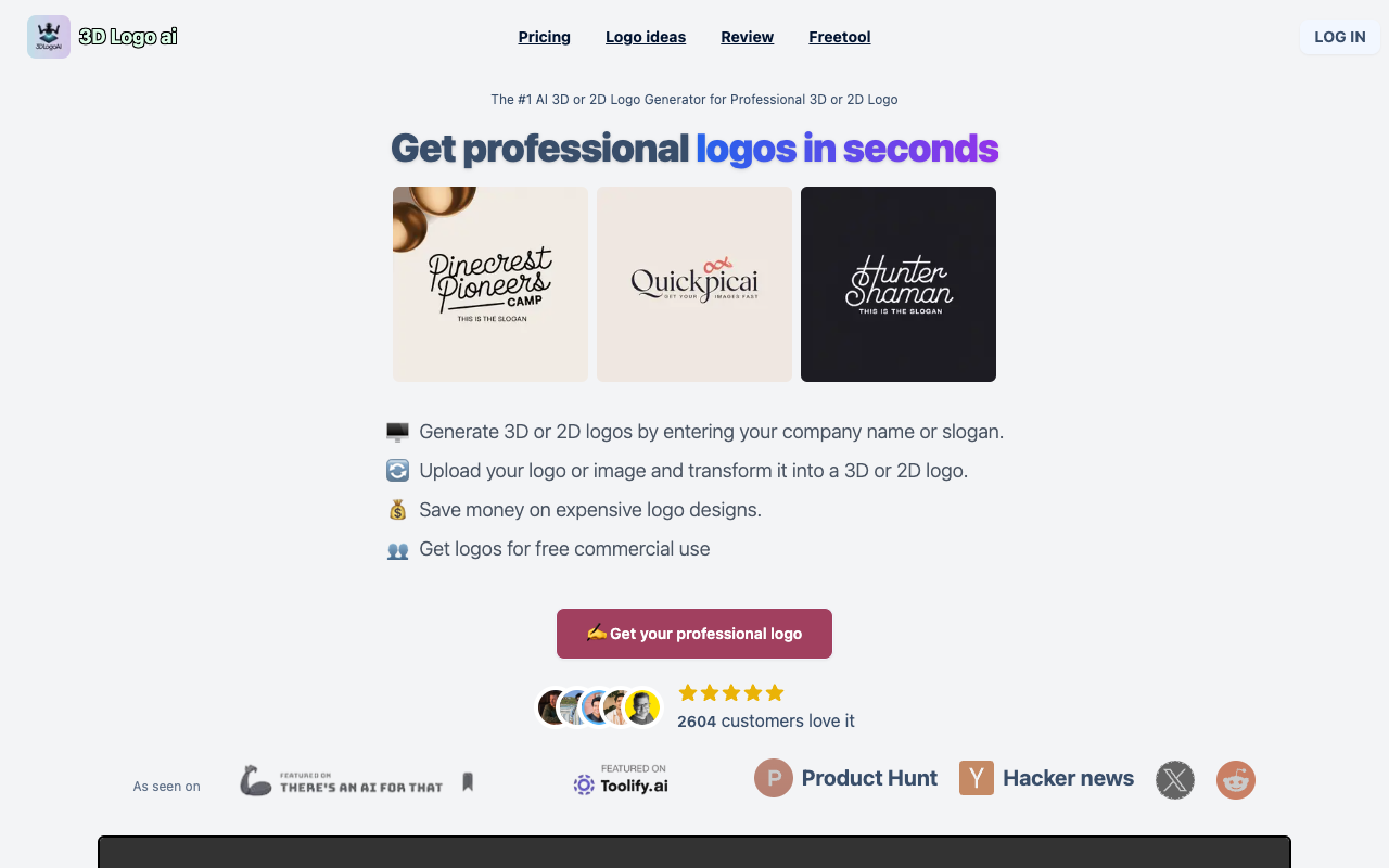 3dlogoai - Create 3D logo