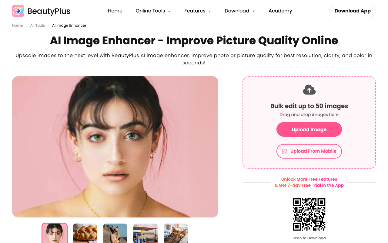 BeautyPlus AI Image Enhancer - Upscale your image with AI magic!