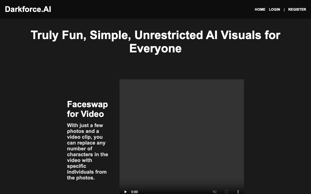 DarkForce.ai - Simple and Unrestricted AI Tool for Face Swapping and Image Generation
