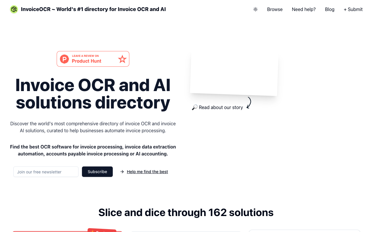 InvoiceOCR - Discover the best invoice OCR and invoice AI solutions
