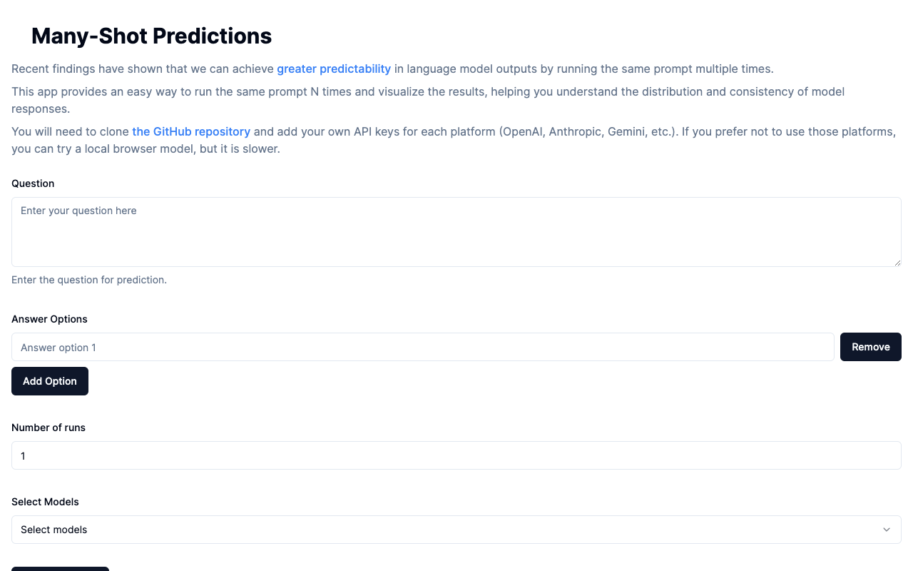 Many Shot Predictions - Easily run multiple simulations of your prompt