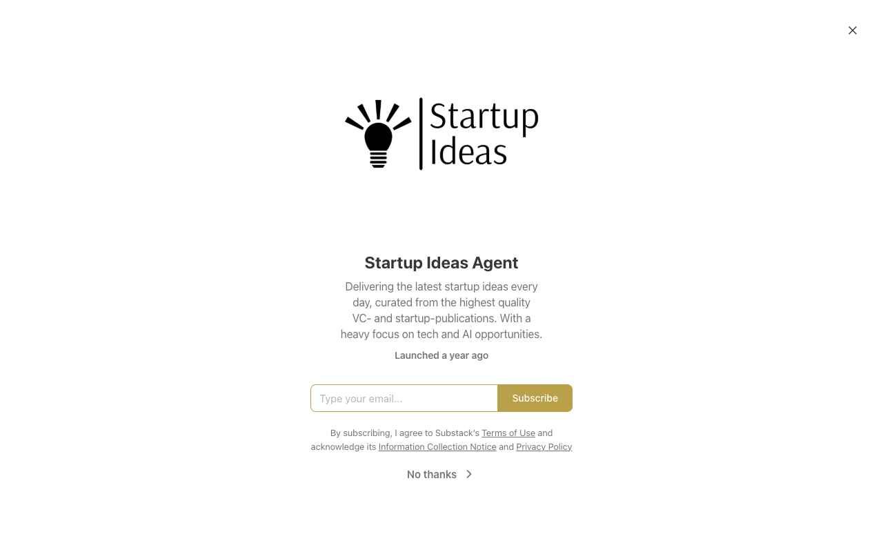 Startup Ideas AI Agent - Finds Business Idea discussions, delivers summaries podcast