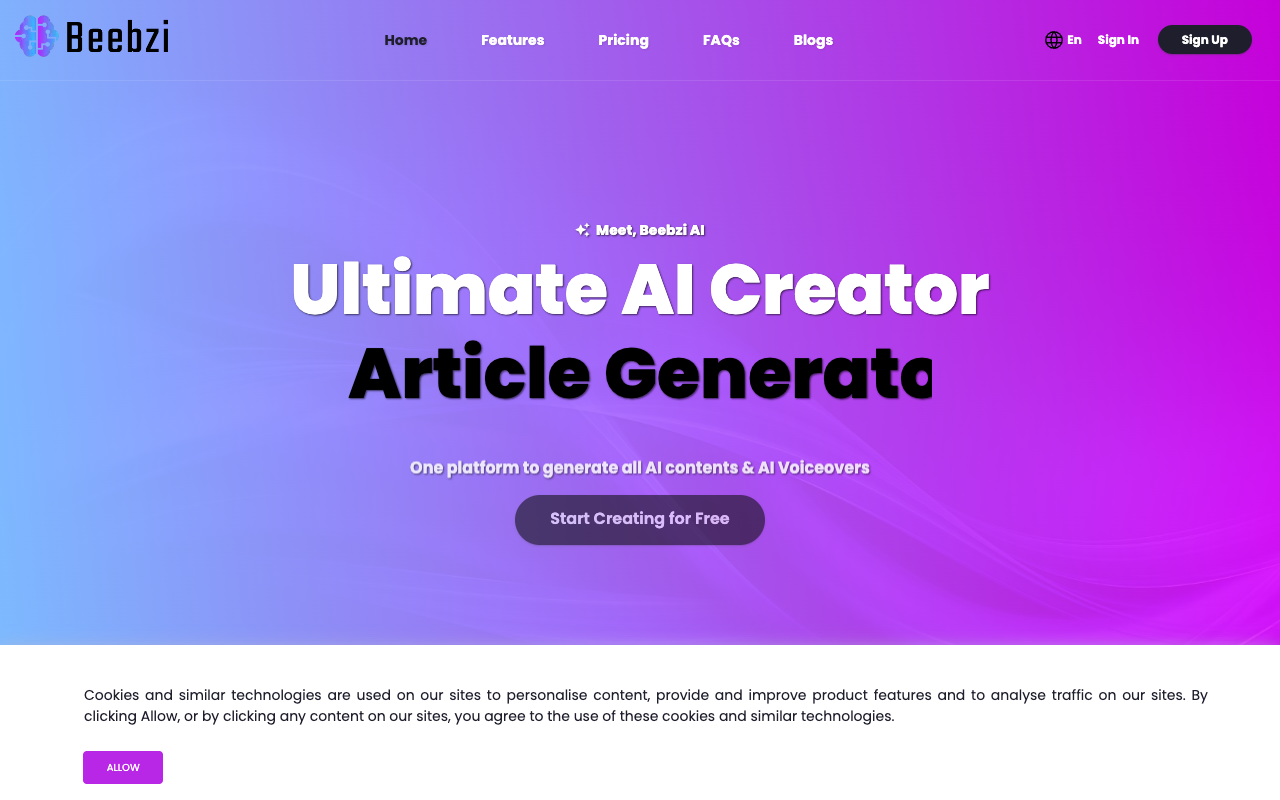 Beebzi.AI - Your All In One SEO AI Content Writing Partner
