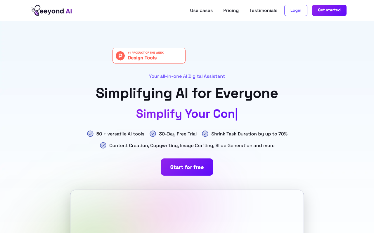 Beeyond AI - Unlock 50+ AI tools under one subscription