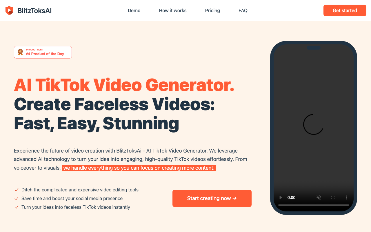 BlitzToksAI - Faceless AI Videos to Grow Your Social Media