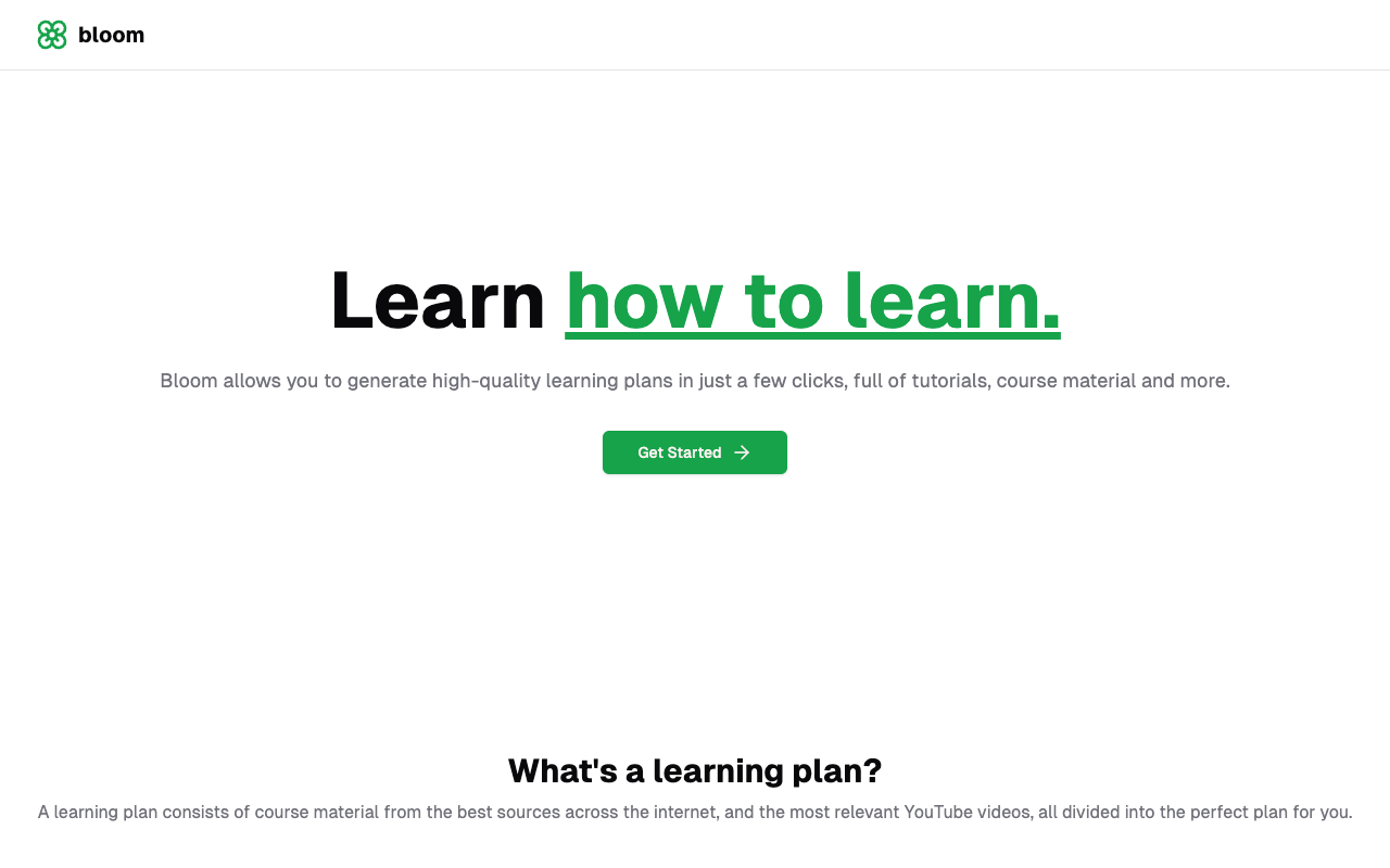 Bloom - A Personalized Way to Learn Anything Using AI