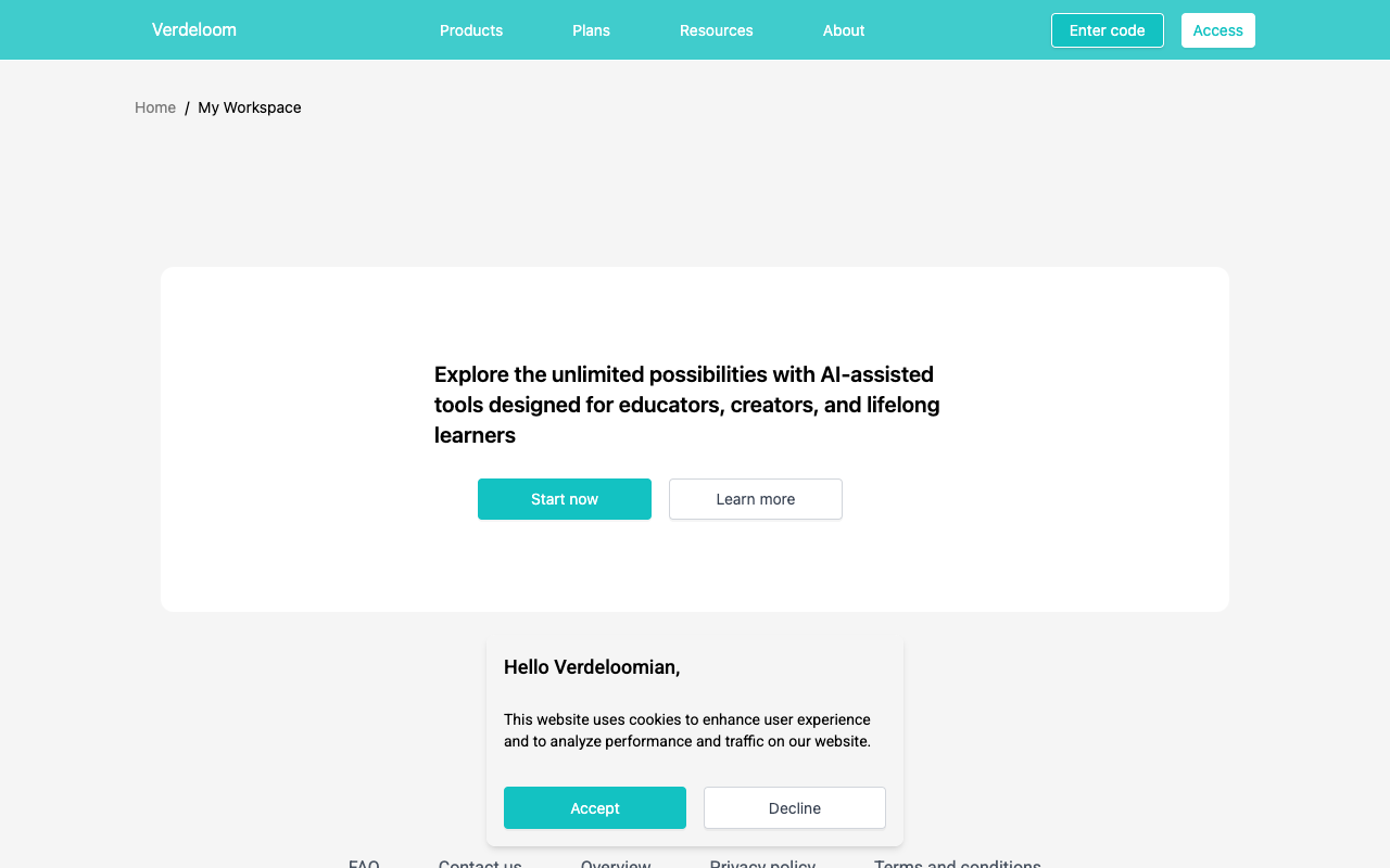 My Workspace - Streamline Lesson Planning with Verdeloom