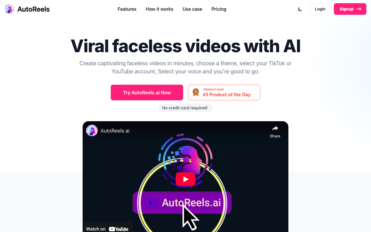 AutoReels - Automate Faceless Videos for TikTok, YouTube, and More