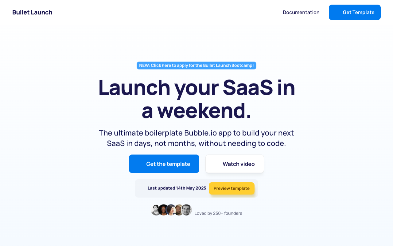 Bullet Launch - The ultimate no-code SaaS boilerplate