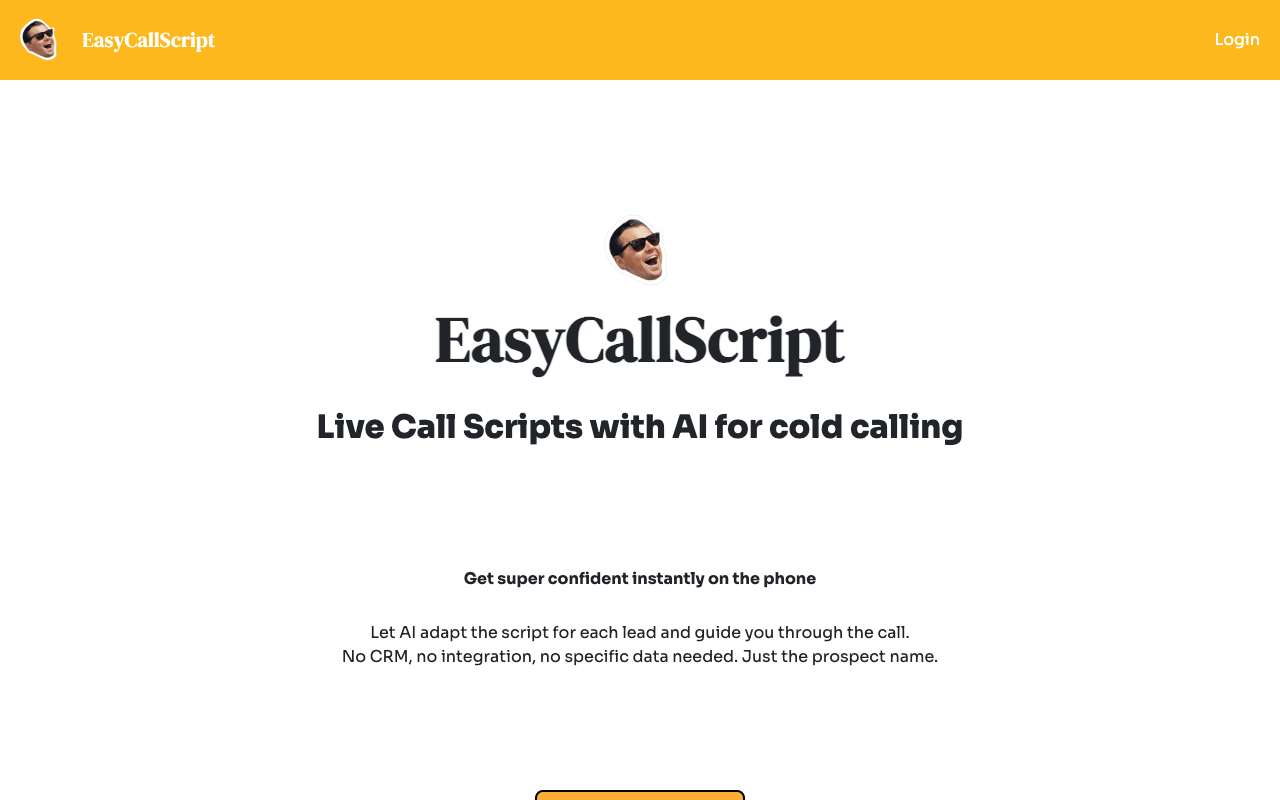 EasyCallScript - Live Call Scripts with AI for Cold Calling AI Sales