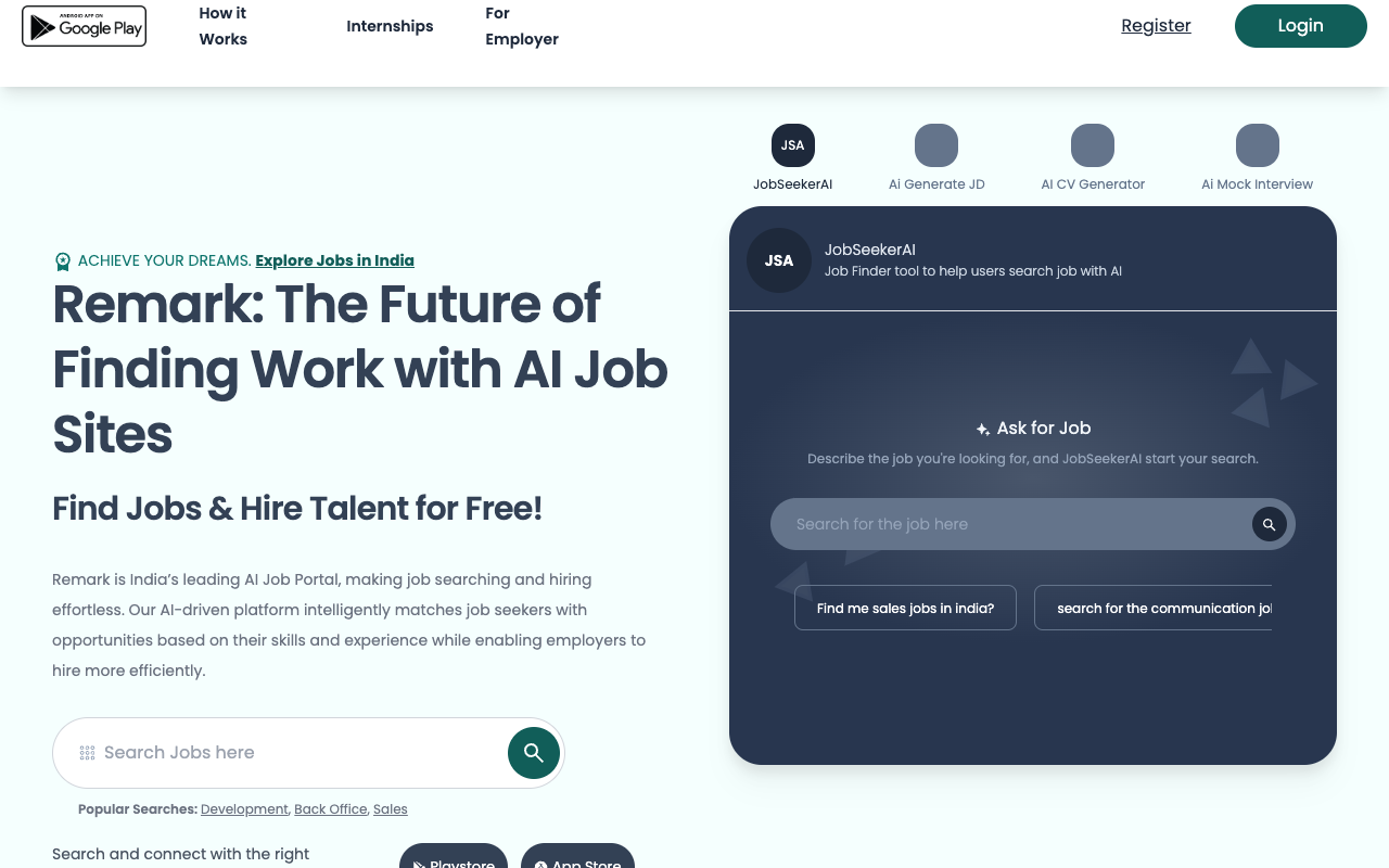 Remark Jobs & Recruiter App - India's Best Job Portal | Jobs & Recruiter App