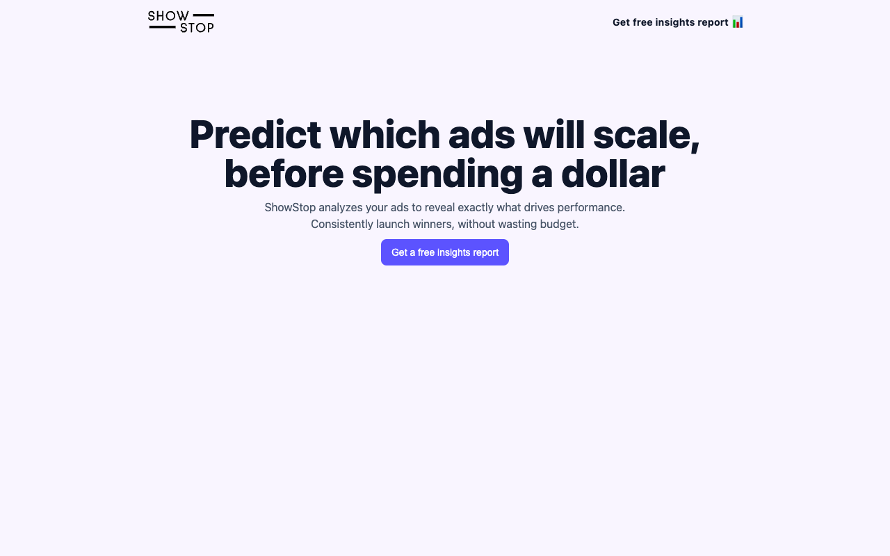 ShowStop - Get new video ad creatives, instantly