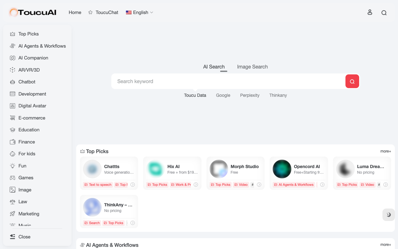 Toucu AI - Explore 8,000+ AI Tools with Toucu AI Knowledge Base