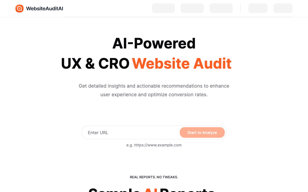 WebsiteAuditAI - AI-Powered Website Design, UX & CRO Audit