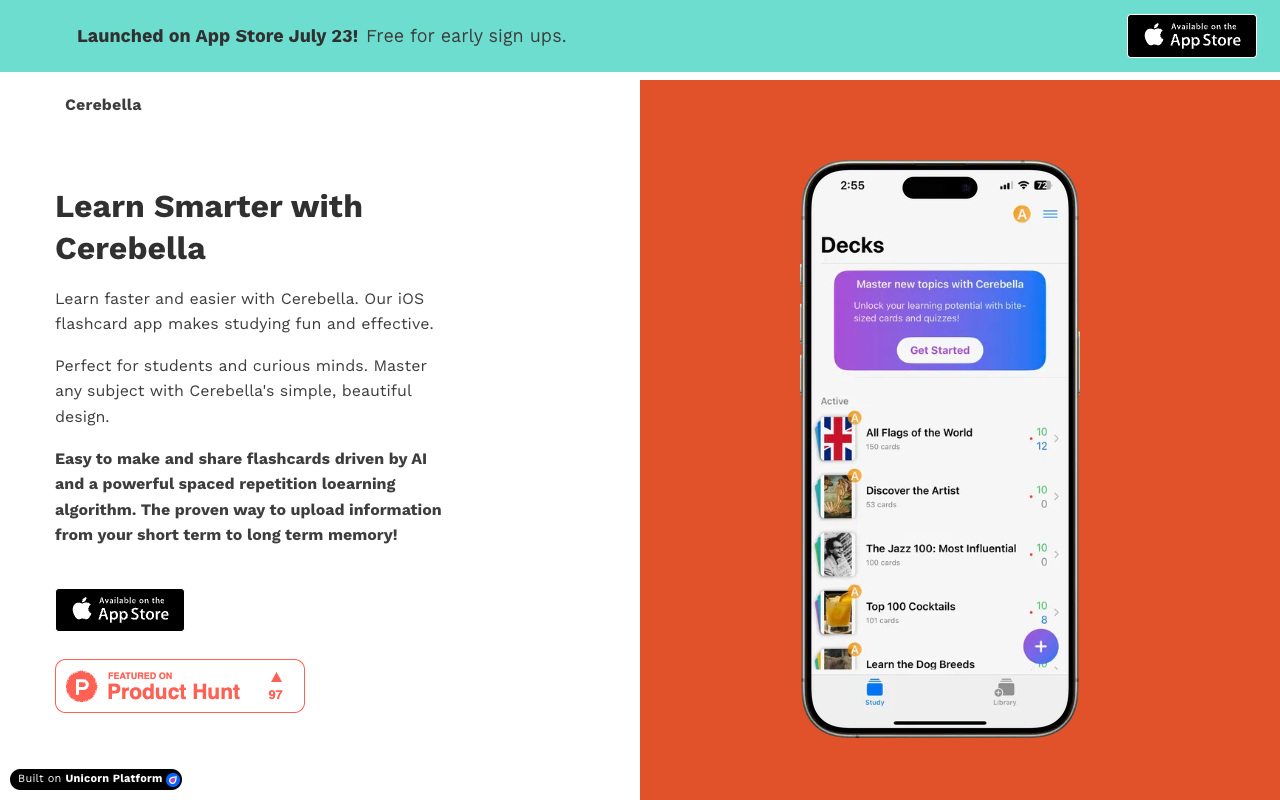 Cerebella - AI-powered Flash Card Learning Platform