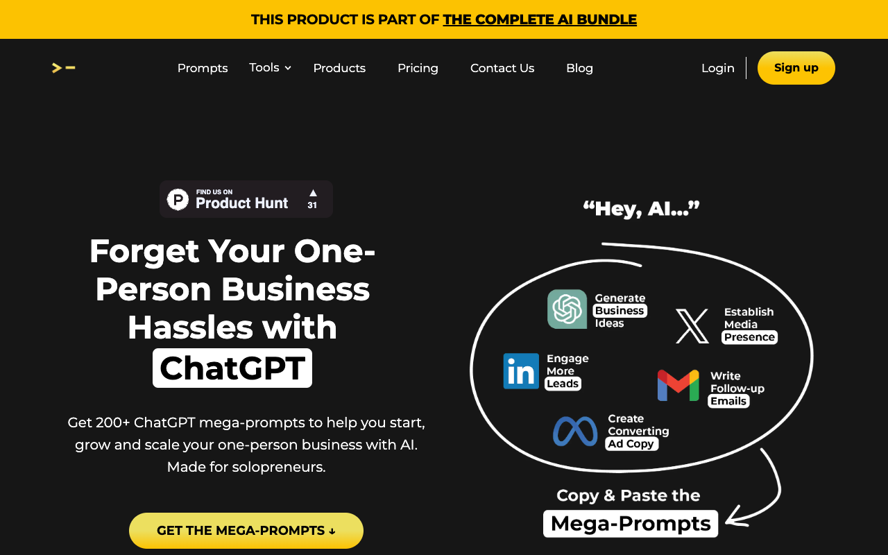 ChatGPT Mega-Prompts for Solopreneurs - Boost Your Business with AI