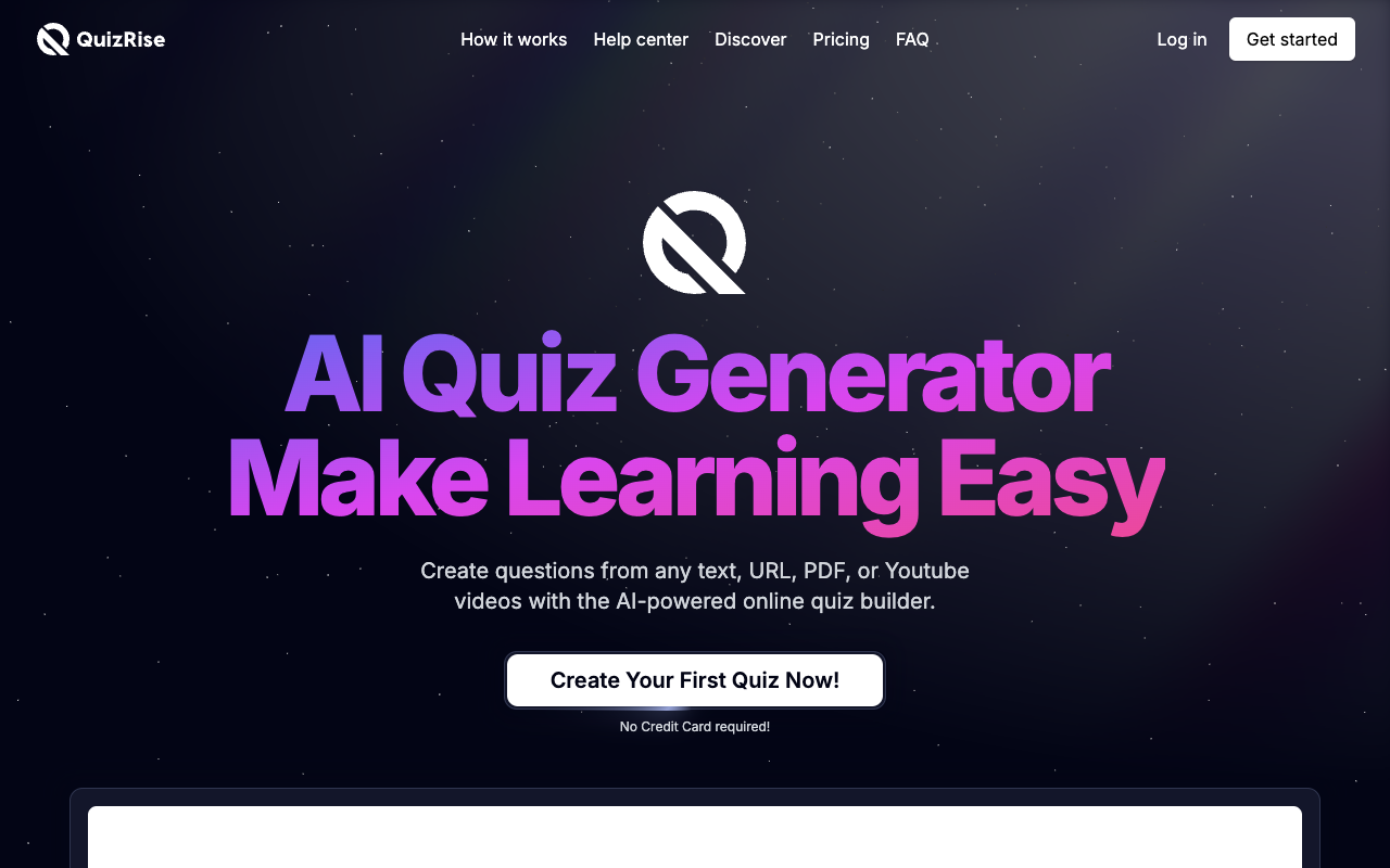 QuizRise - Your AI-powered educational assistant AI Education
