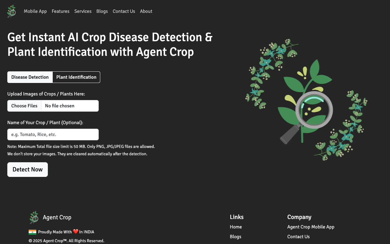 Agent Crop - Your AI Solution for Crop Disease Detection and Plant Identification