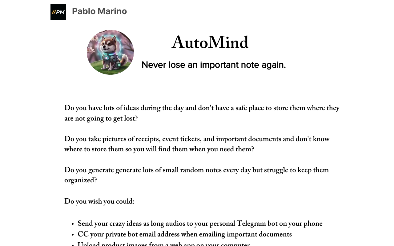 AutoMind - Your Personal Information Manager