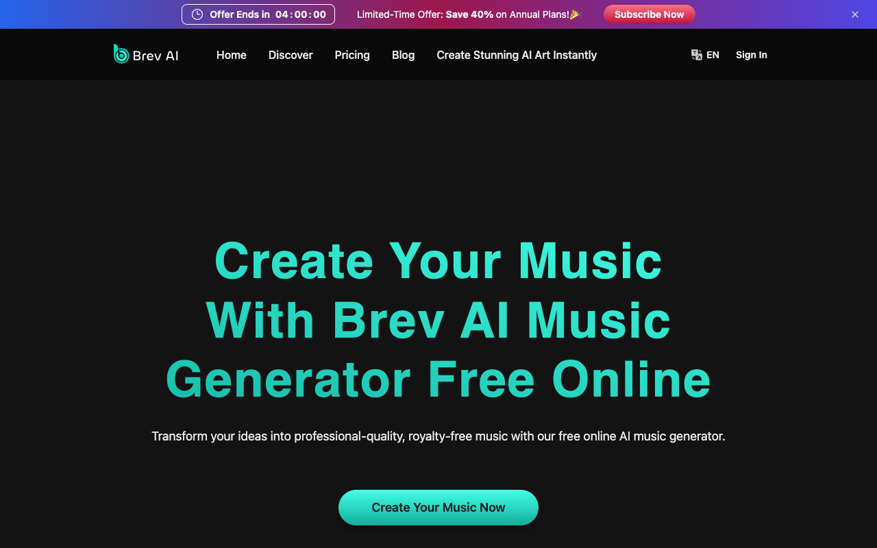 Brev.ai - AI Music Generator for Instant Quality Music Creation