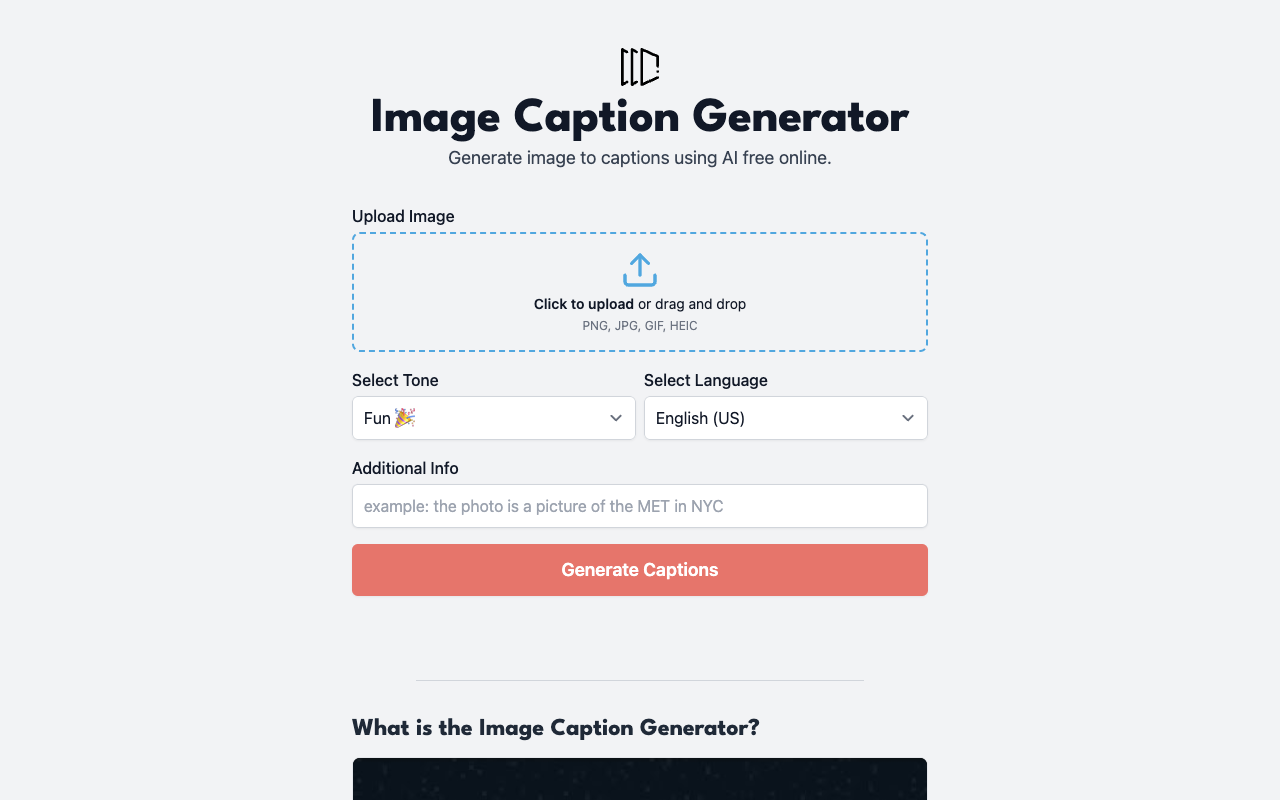 Image Caption Generator - Create Captions for Your Images with AI
