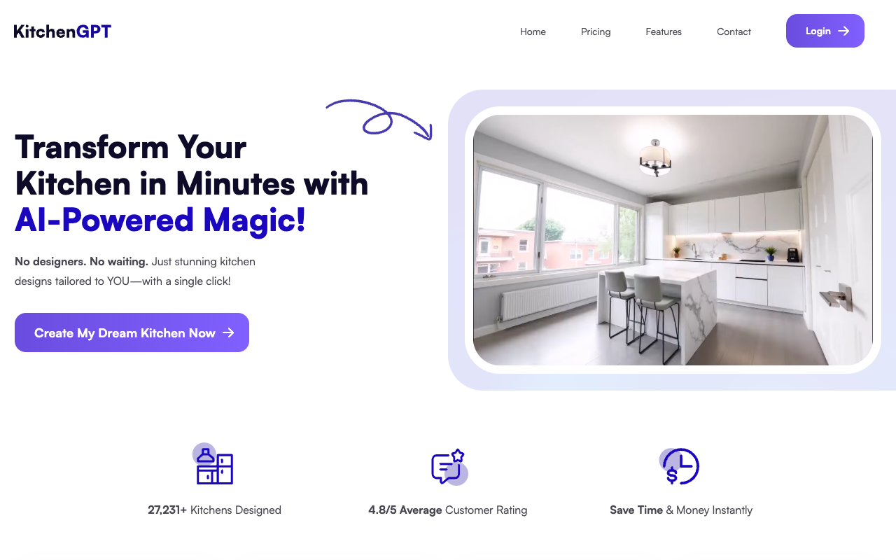 KitchenGPT - AI Interior Design for Your Living Spaces