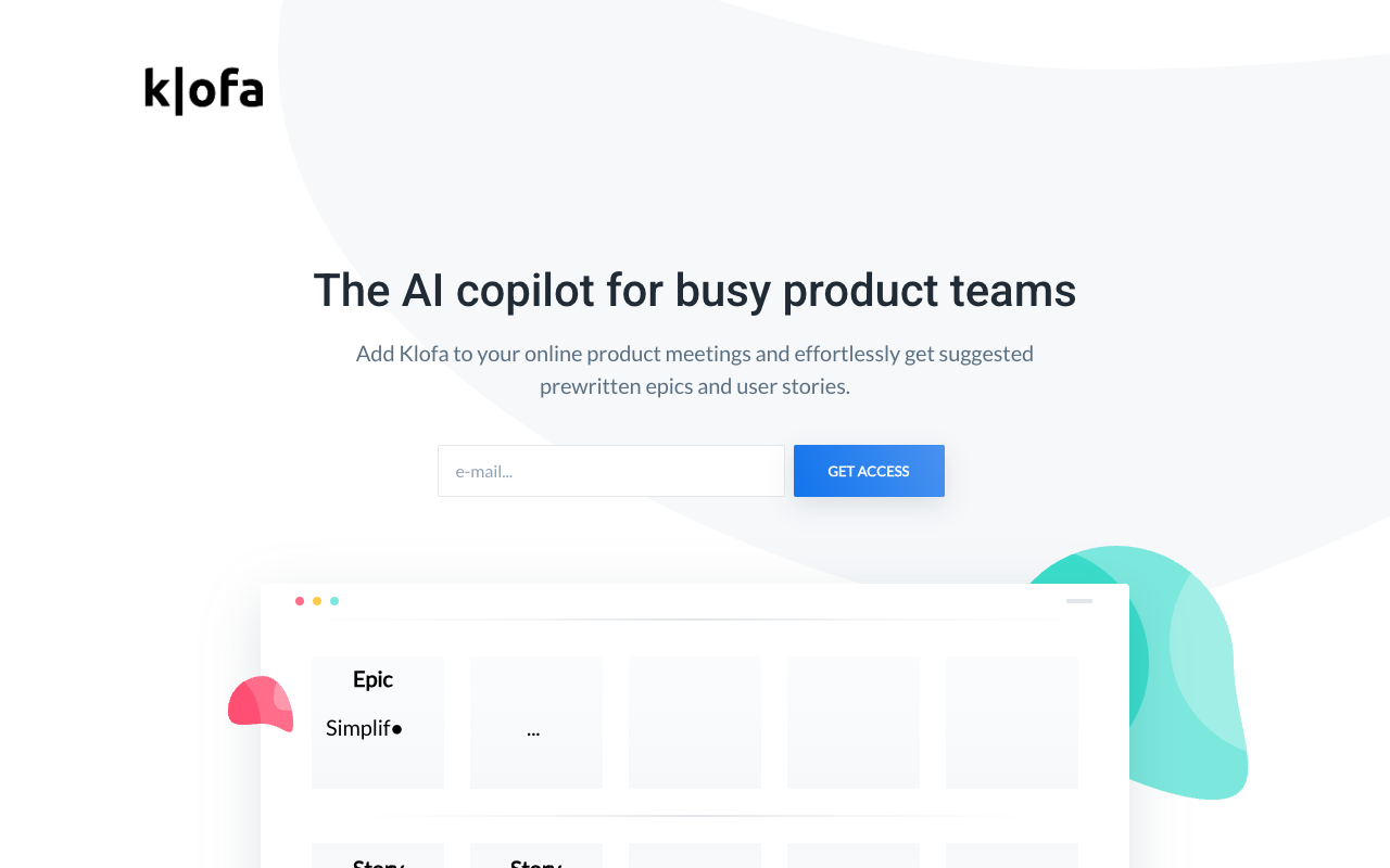 Klofa - AI Copilot for Busy Product Teams AI Productivity