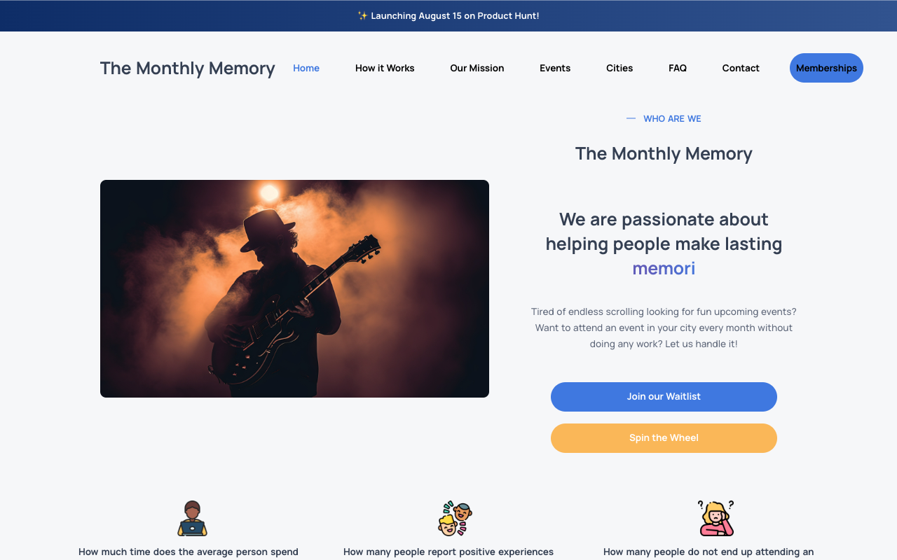 The Monthly Memory - Your AI-powered monthly event ticket service