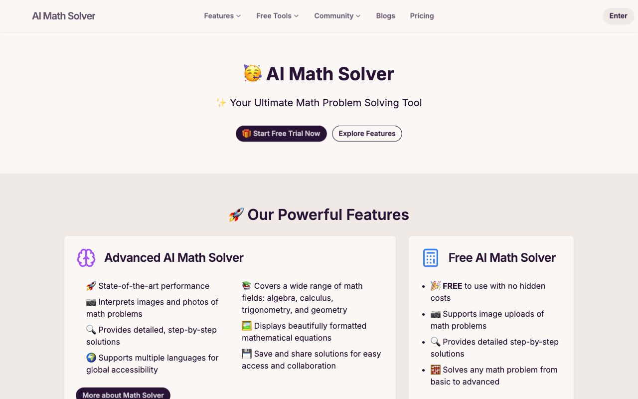 AI Math Solver - Revolutionizing Math Problem Solving with AI