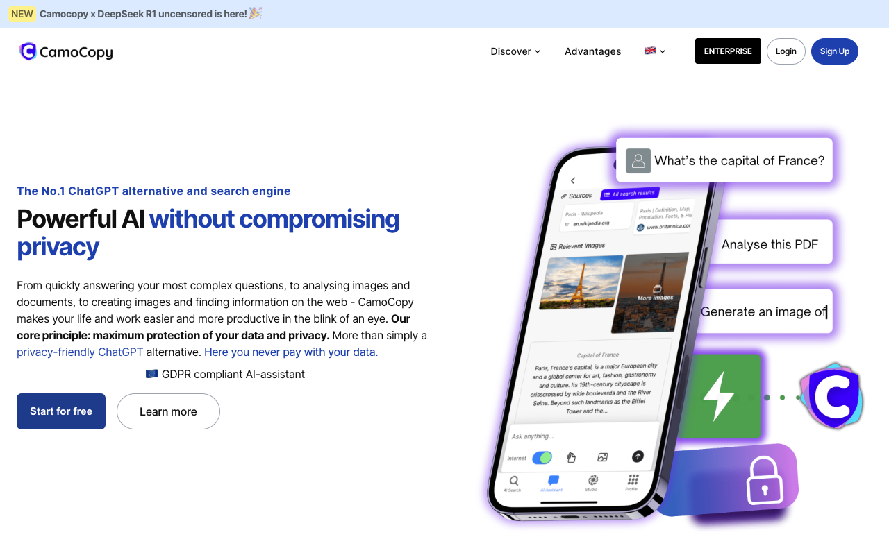 CamoCopy 4.0 - The Ultimate Privacy-First Gen-AI Platform