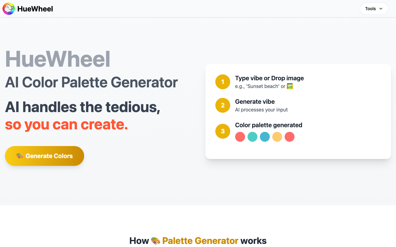 HueWheel - AI Color Palette Generator AI Design