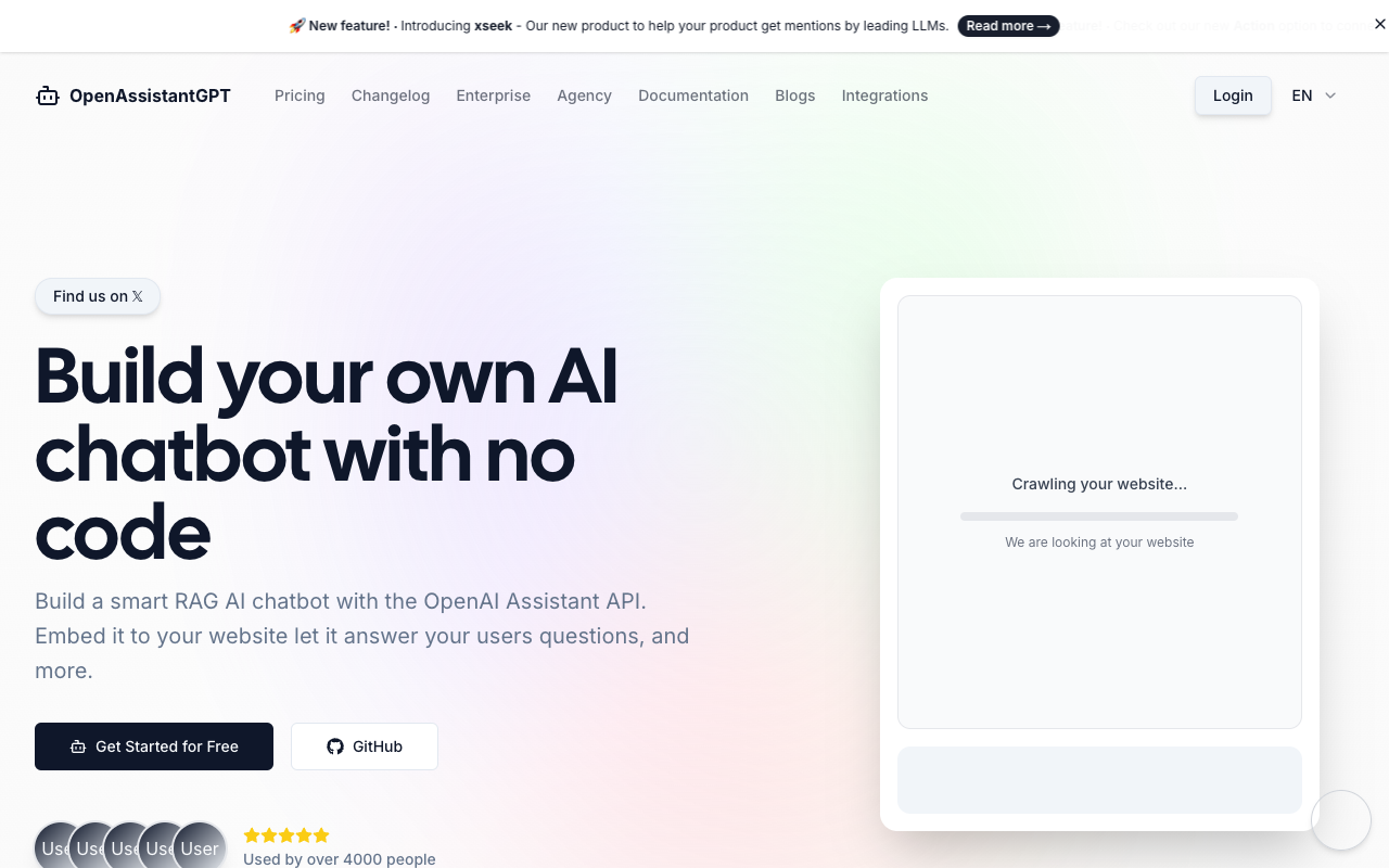 OpenAssistantGPT SDK - Build your own chatbot with ease